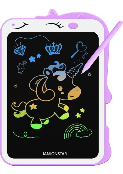 Janjon Star 8.5 Inç LCD Yazı Tahtası Karikatür Tek Boynuzlu Çocuk Çizim Tahtasında Eğitici Oyuncak LCD Yazı Tahtası (Yurt Dışından)