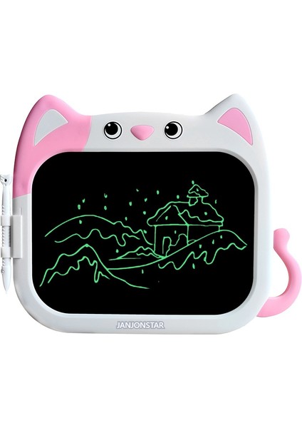 Janjon Star 10 Inç Karikatür Kedi Renkli LCD Yazı Tahtası Çocuk Grafiti Çizim Tahtasında LCD Elektronik Işıklı Yazı Tahtası (Yurt Dışından)