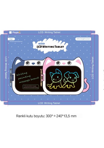 Janjon Star 10 Inç Karikatür Kedi Renkli LCD Yazı Tahtası Çocuk Grafiti Çizim Tahtasında LCD Elektronik Işıklı Yazı Tahtası (Yurt Dışından) fiyatları