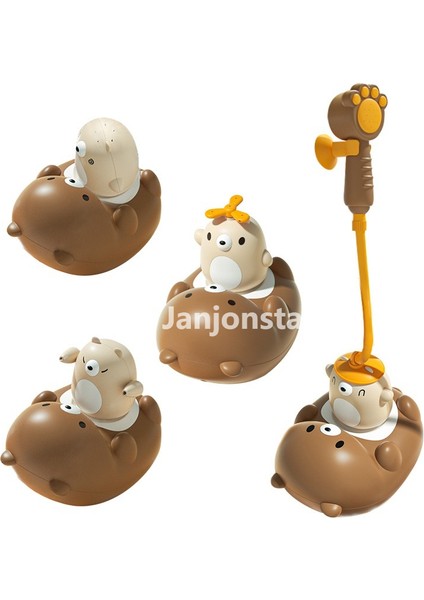 Janjon Star Bebek ve Yürümeye Başlayan Çocuk Su Oyuncak Elektrikli Dönen Ayı Sprey Duş Bebek Banyo Yüzen Hayvan Banyosu Oyuncak Lüks Sürüm (Yurt Dışından)