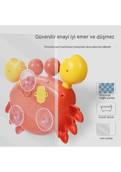Janjon Star Çocuk Su Yengeç Kabarcık Makinesi Bebek Banyo Banyo Elektrikli Müzik Kabarcık Yengeç (Yurt Dışından)