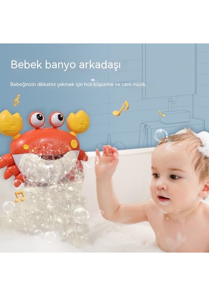 Janjon Star Çocuk Su Yengeç Kabarcık Makinesi Bebek Banyo Banyo Elektrikli Müzik Kabarcık Yengeç (Yurt Dışından)