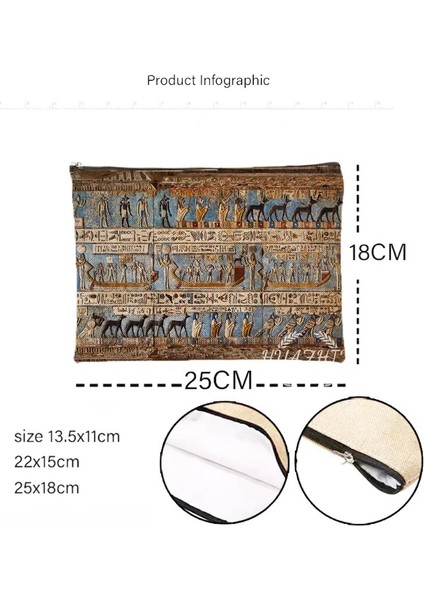 No.6 Stili 22X15CM Mısır Kozmetik Çantası Çocuklar Için Kalem Kutusu Kadın Mısır Firavun Anubis Makyaj Çantası Küçük Çanta Kozmetik Düzenleyici Çanta (Yurt Dışından) indirimleri