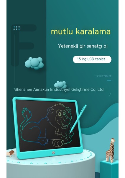 Janjon Star 15 Inç Renkli LCD Yazı Tahtası Eğitici Oyuncak LCD Çocuk Boyama Grafiti Mesaj Yazı Tahtası (Yurt Dışından) indirimleri
