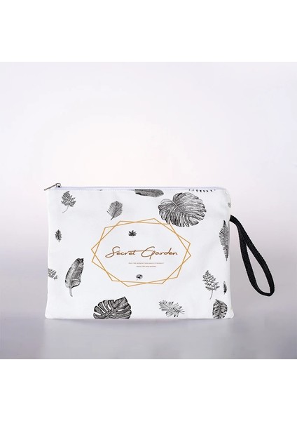 No.2 Tarzı L Boyutu Siyah ve Beyaz Yusufçuk Baskı Kozmetik Çantası Moda Bayanlar Makyaj Seyahat Saklama Çantası Renkli Bayanlar Saklama Çantası (Yurt Dışından)