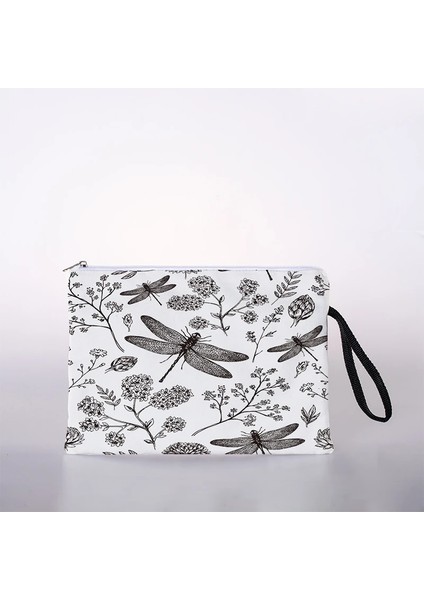 No.2 Tarzı L Boyutu Siyah ve Beyaz Yusufçuk Baskı Kozmetik Çantası Moda Bayanlar Makyaj Seyahat Saklama Çantası Renkli Bayanlar Saklama Çantası (Yurt Dışından) fiyatları