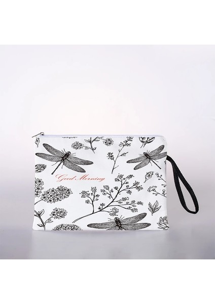 No.2 Tarzı L Boyutu Siyah ve Beyaz Yusufçuk Baskı Kozmetik Çantası Moda Bayanlar Makyaj Seyahat Saklama Çantası Renkli Bayanlar Saklama Çantası (Yurt Dışından) modelleri