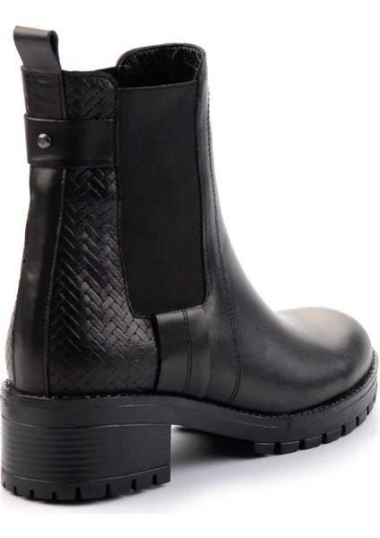 Siyah Hakiki Deri Kadın Bot & Bootie K02531207203 modelleri