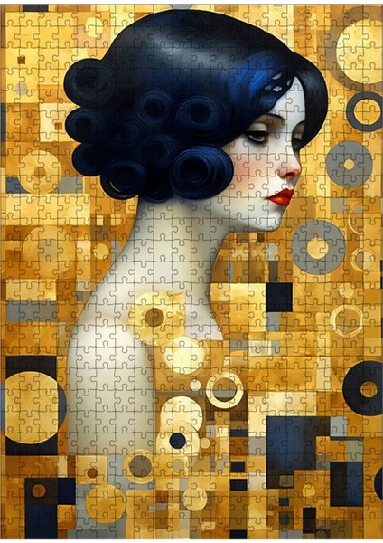 Ahşap Mdf Puzzle Yapboz Gustav Klimt Kadın 500 Parça 50*70 cm