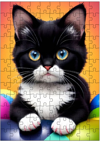 Tablomega Ahşap Mdf Puzzle Yapboz Yavru Karakedi 120 Parça 25*35 cm