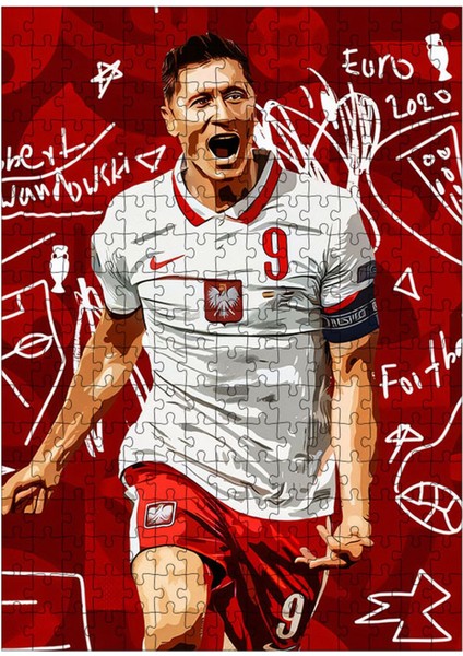 Tablomega Ahşap Mdf Puzzle Yapboz Lewandowski Futbolcu 255 Parça 35*50 cm