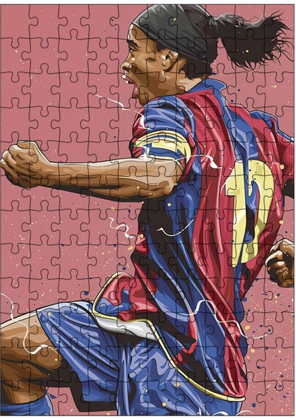 Tablomega Ahşap Mdf Puzzle Yapboz Ronaldinho  Futbolcu 120 Parça 25*35 cm