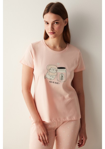 Happy Pembe Pantolon Pijama Takımı