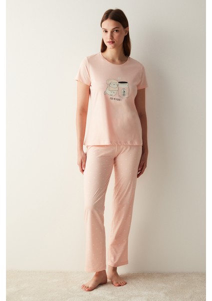 Happy Pembe Pantolon Pijama Takımı