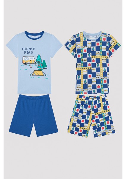 Erkek Çocuk Camping Çok Renkli 2li Pijama Takımı