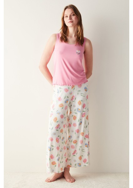 Flora Solid Atlet Pijama Üstü