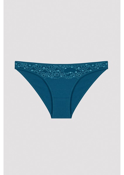 Dantel Detaylı Koyu Ton 3lü Slip Külot modelleri