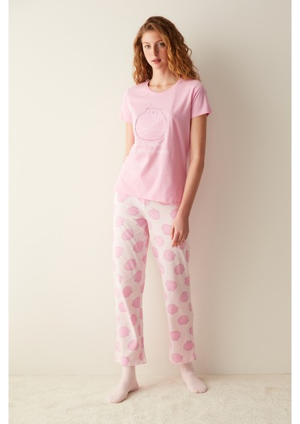 Happy Cat Pembe Pantolon Pijama Takımı fiyatları