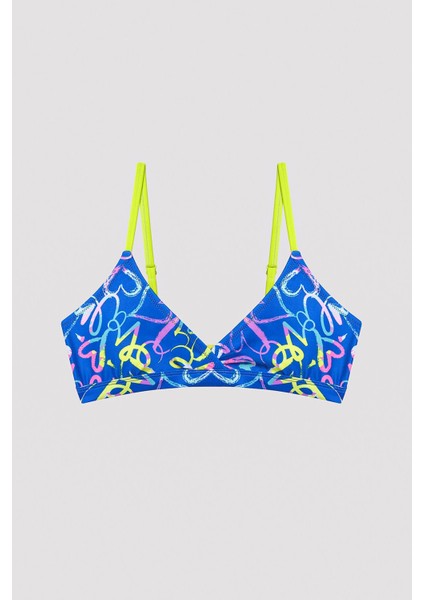 Genç Kız Colorful Hearts Üçgen Bikini Takımı