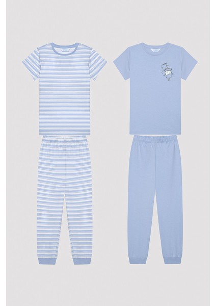 Erkek Çocuk Stripe Çok Renkli 2li Pijama Takımı