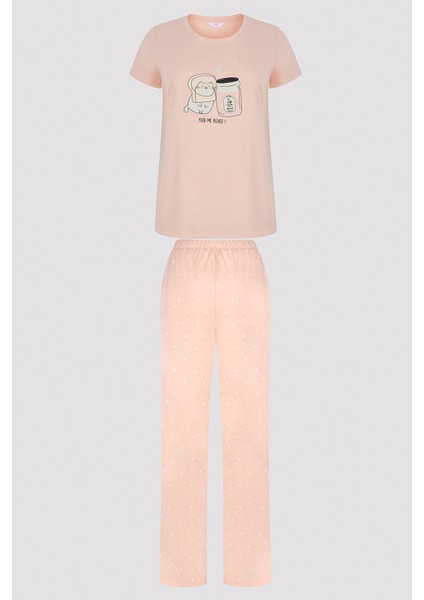 Happy Pembe Pantolon Pijama Takımı