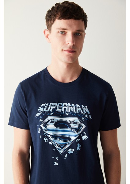 Erkek Superman Lacivert Pijama Takımı