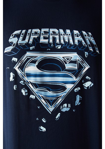 Erkek Superman Lacivert Pijama Takımı