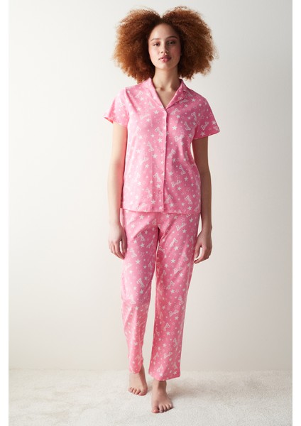Pembe Gömlek Pijama Takımı
