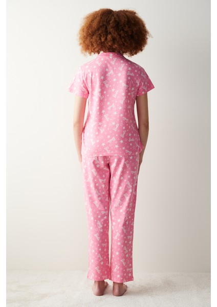 Pembe Gömlek Pijama Takımı
