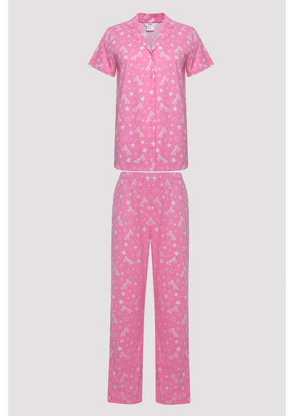 Pembe Gömlek Pijama Takımı