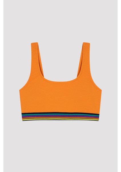 Genç Kız Lastikli Şerit Detaylı Halter Bikini Takımı
