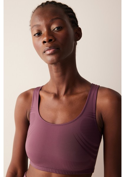 Bordo Yüksek Destek Fitsense Lycra Spor Sütyeni fiyatları