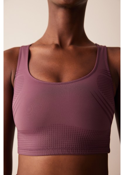 Bordo Yüksek Destek Fitsense Lycra Spor Sütyeni fırsatları