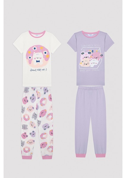 Kız Çocuk Tasty Çok Renkli 2li Pijama Takımı