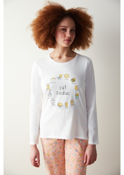 Cat Zodiac Pantolon Pijama Takımı