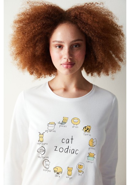 Cat Zodiac Pantolon Pijama Takımı
