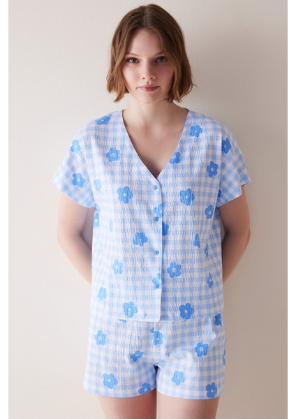 Base Gingham Gömlek Şort Pijama Takımı