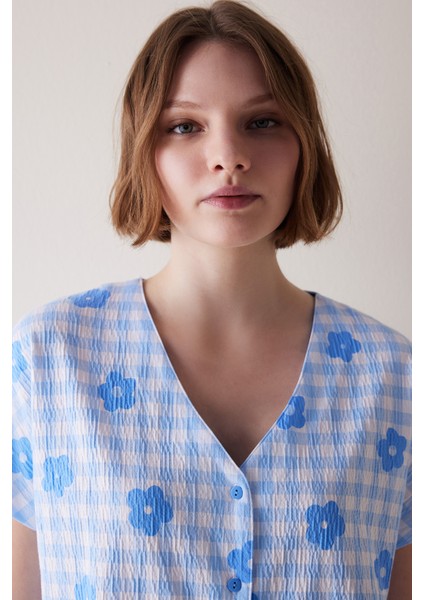Base Gingham Gömlek Şort Pijama Takımı