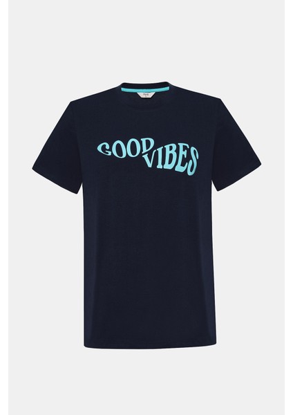 Erkek Good Vibes Yazılı Pijama Takımı