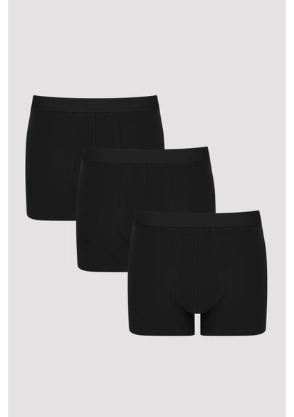 Erkek Basic Black 3'lü Boxer