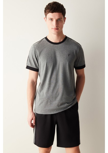 Black Stripe Şort Pijama Takımı