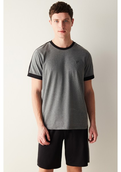 Black Stripe Şort Pijama Takımı