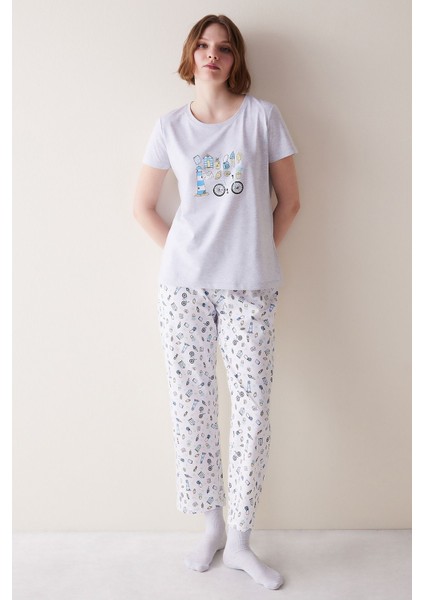 Spring Days Gri Pantolon Pijama Takımı