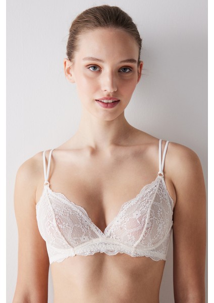Glam Lace Dantel Ekru Sütyen fiyatları