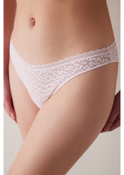 Easy Lace Dantel V Kesim Pembe Brazilian Külot