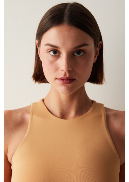 Açık Kahverengi Halter Yaka Çıtçıtlı Body fiyatları