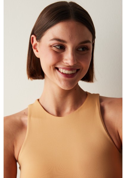 Açık Kahverengi Halter Yaka Çıtçıtlı Body modelleri