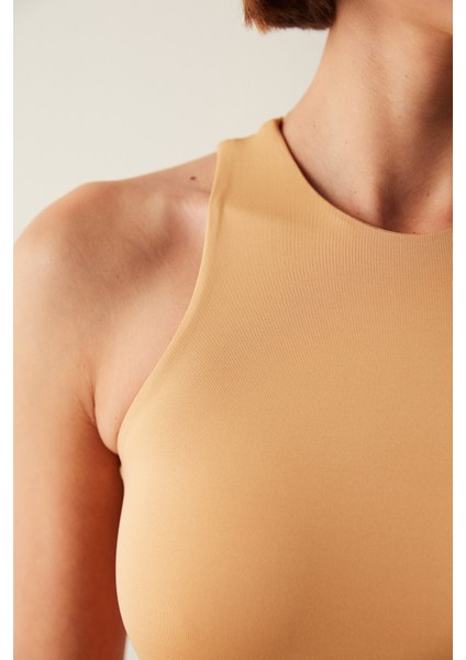 Açık Kahverengi Halter Yaka Çıtçıtlı Body fırsatları