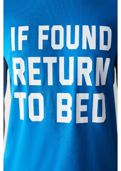 Erkek Return To Bed Yazılı Çok Renkli Pijama Takımı