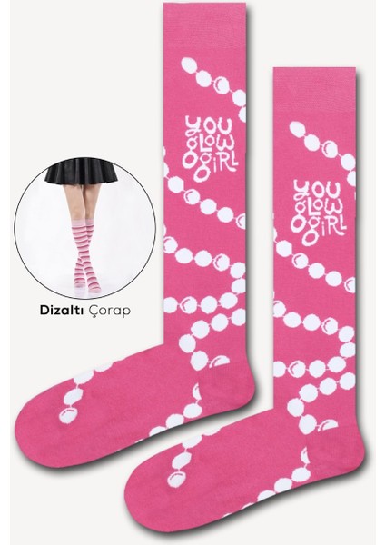 You Glow Girl Pembe Dizaltı Çorap